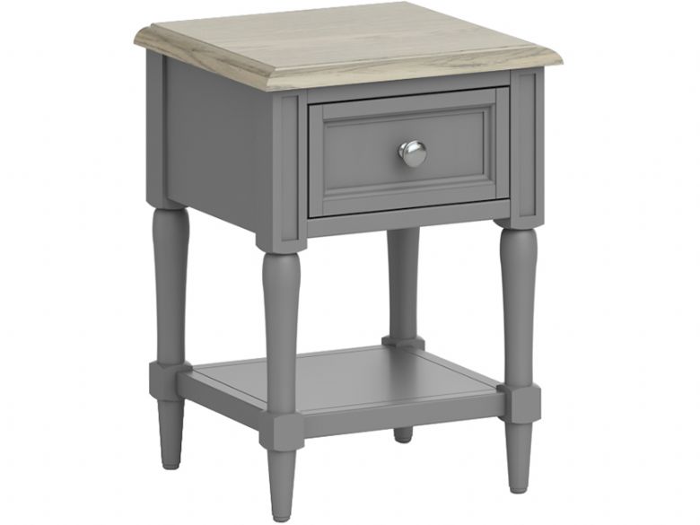 Ellison painted grey lamp table available at Furniture Barn