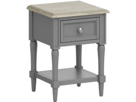 Ellison painted grey lamp table available at Furniture Barn