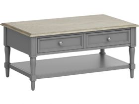 Ellison grey painted coffee table available at Furniture Barn