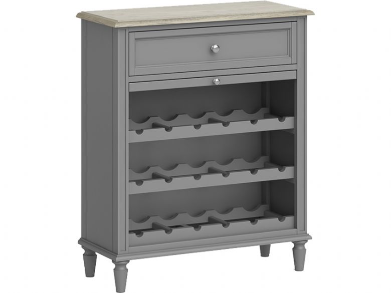 Ellison grey wine unit available at Furniture Barn
