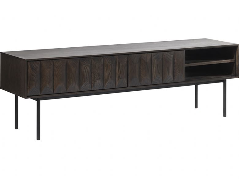 Anastasia wood TV unit with textured front