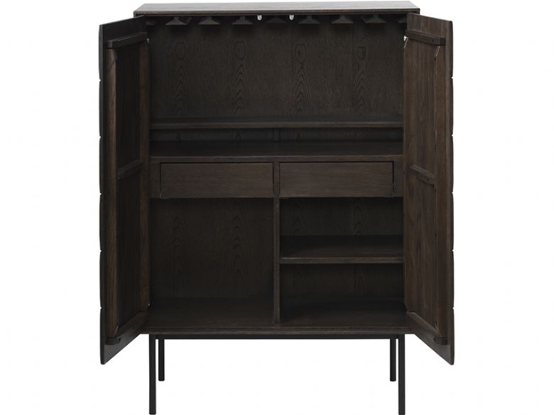Anastasia wooden drinks cabinet with dark finish