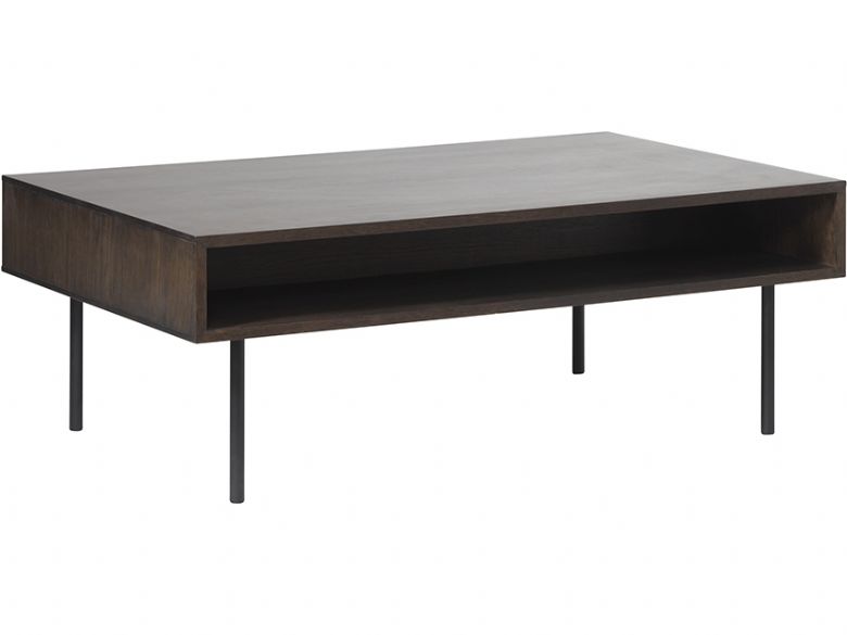 Anastasia contemporary coffee table wood with metal legs