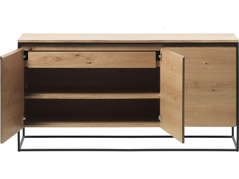 Rosta modern wood and metal 3 section sideboard available at Furniture Barn