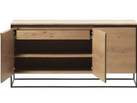 Rosta modern wood and metal 3 section sideboard available at Furniture Barn