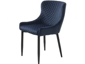 Houston blue quilted dining chair available at Furniture Barn