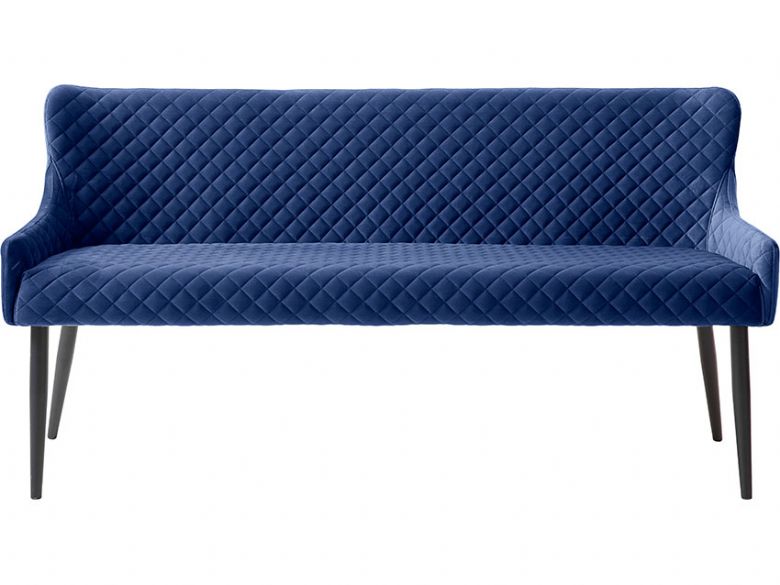 Houston blue velvet sofa bench