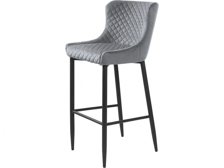 Houston grey quilted barstool