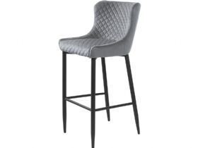 Houston grey quilted barstool
