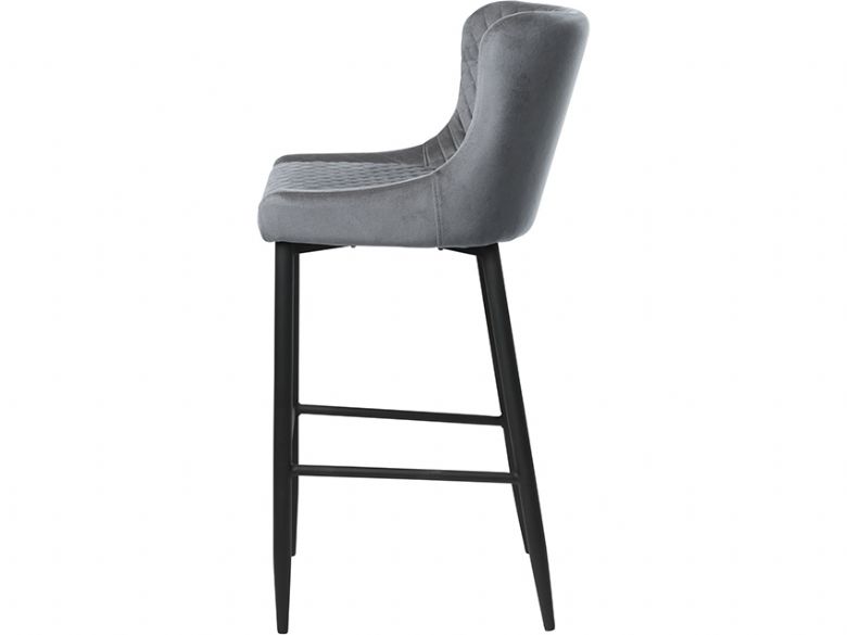 Houston grey velvet bar stool