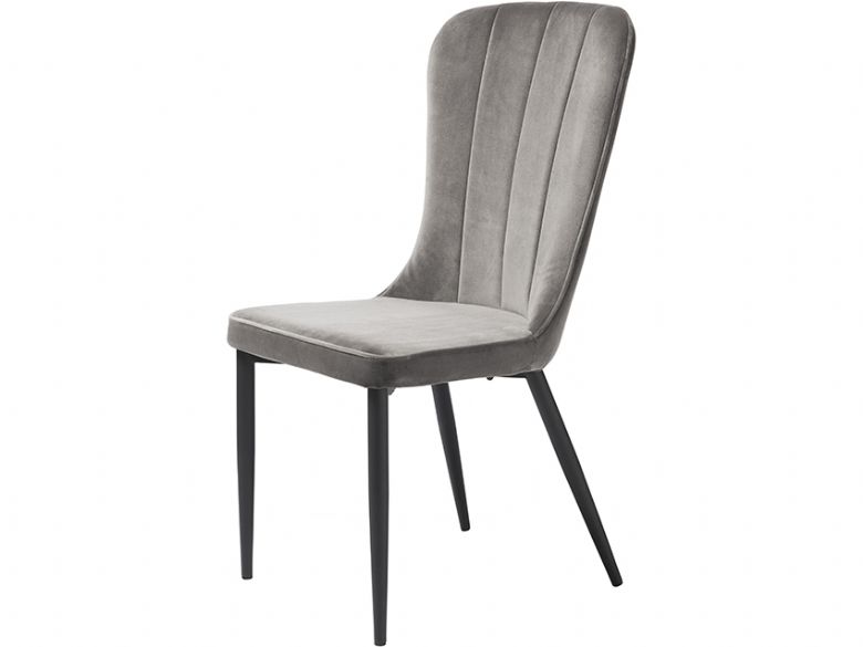 Mayfield grey velvet dining chair available at Furniture Barn