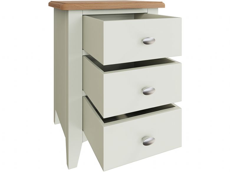 Moreton white 3 drawer bedside table