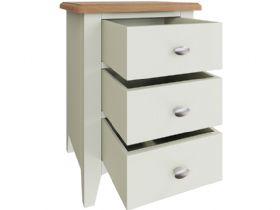 Moreton white 3 drawer bedside table