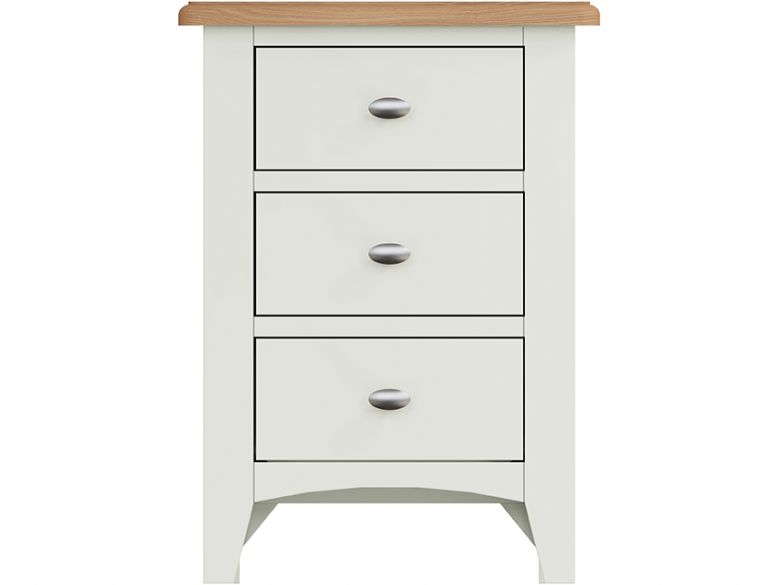 Moreton painted 3 drawer bedside cabinet