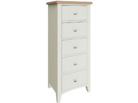 Moreton white tallboy chest available at Furniture Barn