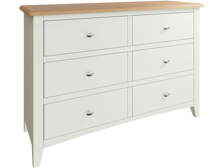 Moreton white 6 drawer chest available at Furniture Barn