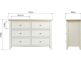 Moreton painted white 6 drawer chest