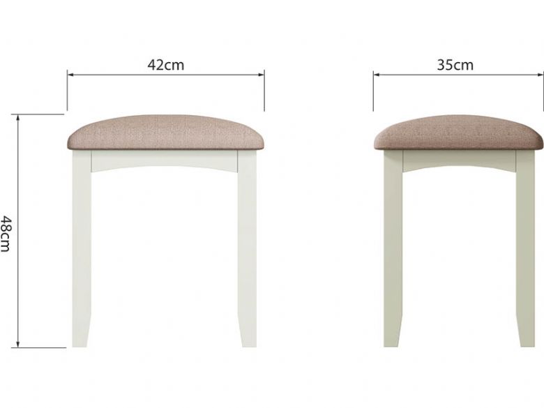 Moreton dressing table stool with fabric seat