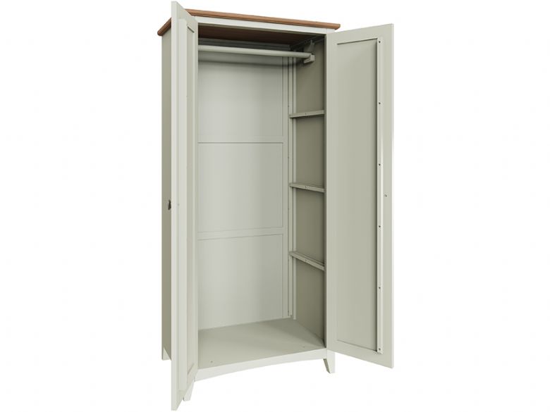 Moreton white 2 door wardrobe available at Furniture Barn