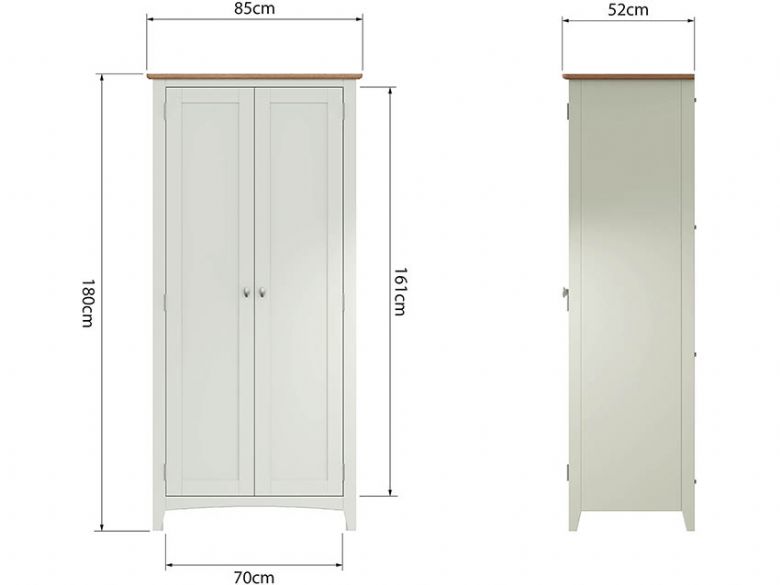 Moreton 2 door wardrobe with oak top