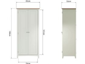 Moreton 2 door wardrobe with oak top