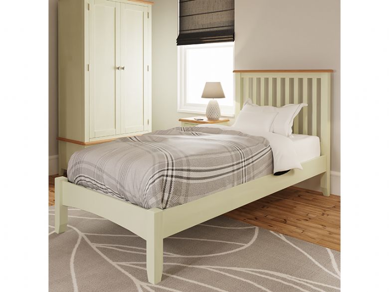 Moreton white painted single bed frame