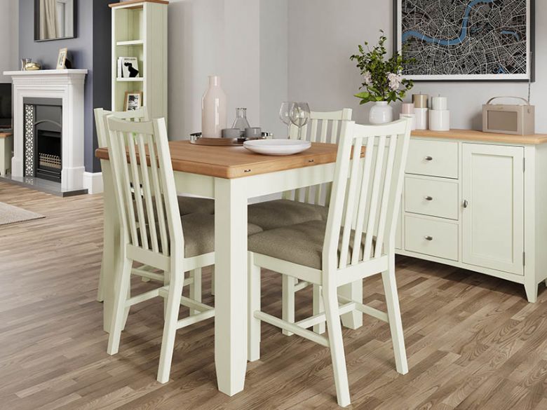 Moreton white dining table and chairs