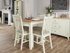 Moreton white compact table and chairs