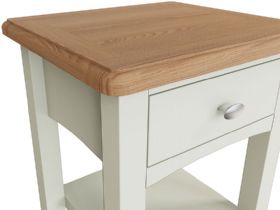 Moreton lamp table with oak top