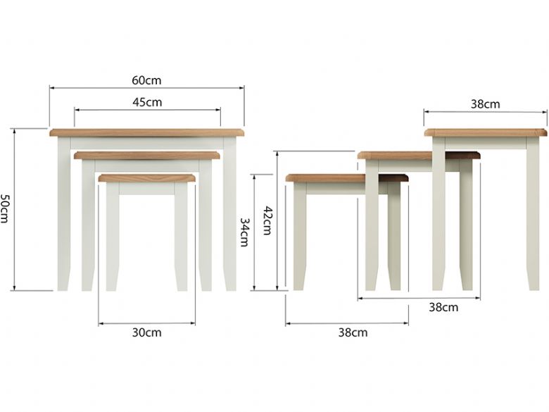 Moreton nest of tables for living room