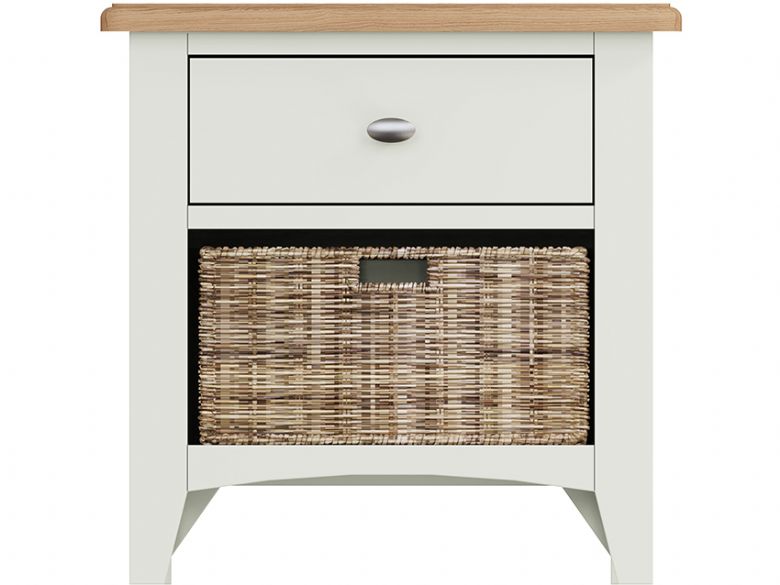 Moreton side table with drawer and basket