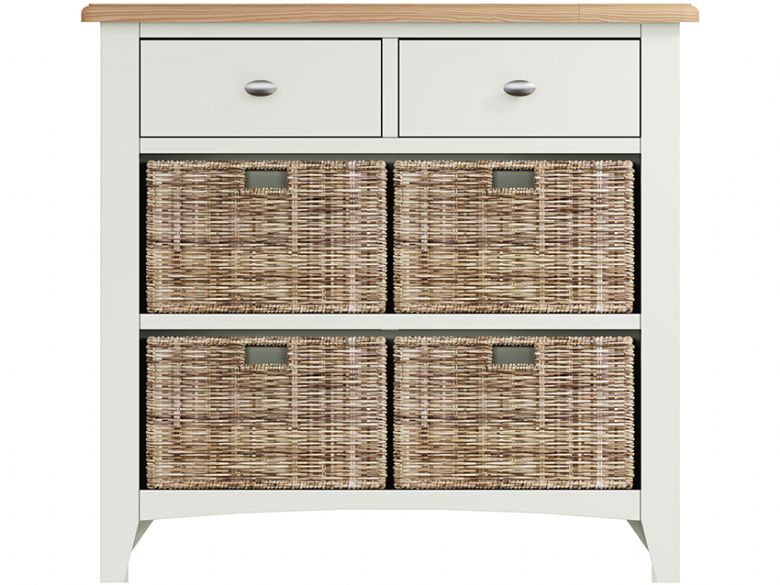 Moreton small white sideboard with baskets