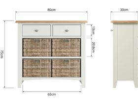 Moreton console with 4 storage baskets