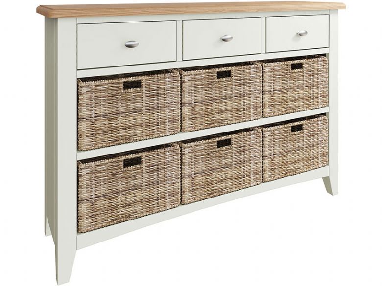 Moreton white sideboard with baskets