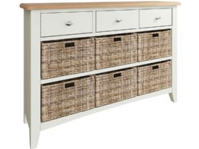 Moreton white sideboard with baskets