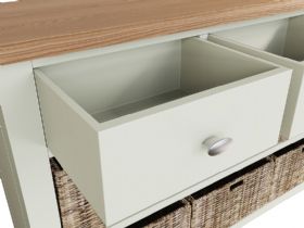 Moreton white sideboard with basket storage