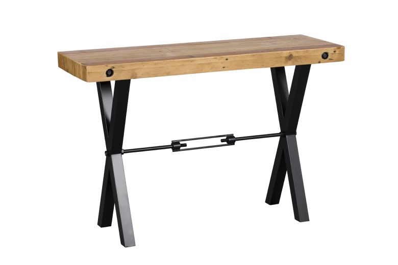 Havanah industrial recycled pine console table available at Furniture Barn