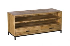 Havanah industrial recycled pine tv unit available at Furniture Barn