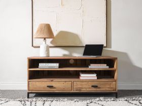 Havanah industrial recycled pine Tv unit available at Furniture Barn