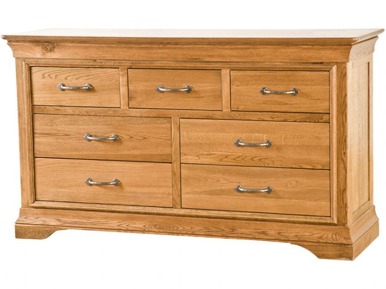 Flagbury 3 over 4 oak chest of drawers available at Furniture Barn
