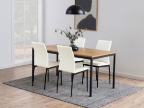 Lars textured wild oak and black metal small dining table available at Furniture Barn