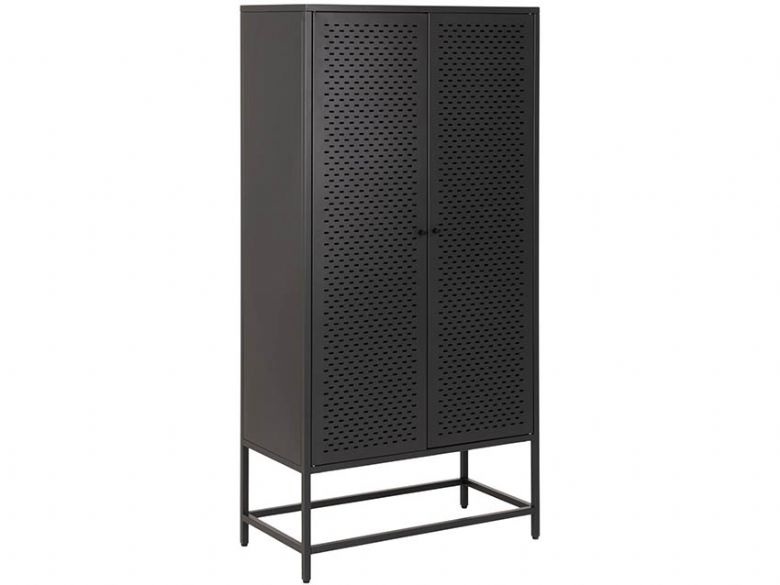 Onyx black metal cabinet available at Furniture Barn