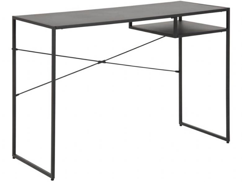 Onyx black industrial metal office desk available at Furniture Barn