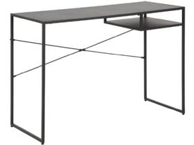Onyx black industrial metal office desk available at Furniture Barn