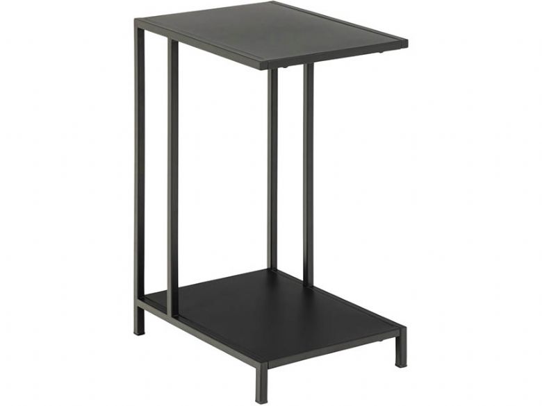 Onyx industrial black metal side table available at Furniture Barn