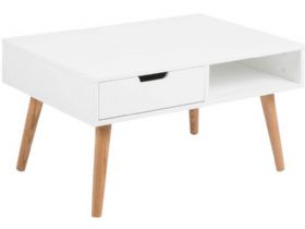 Malmo white MDF and Oak coffee table available at Furniture Barn