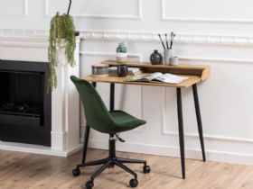 Mika Oak and metal rustic desk available at Furniture Barn