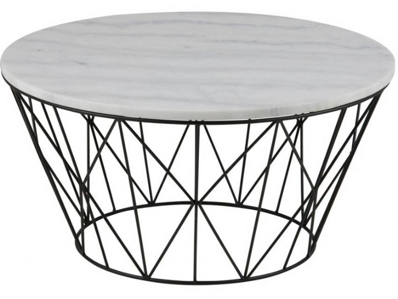 Cleo round white marble coffee table available at furntiture barn