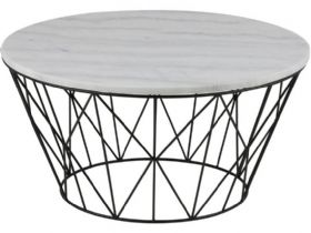 Cleo round white marble coffee table available at furntiture barn