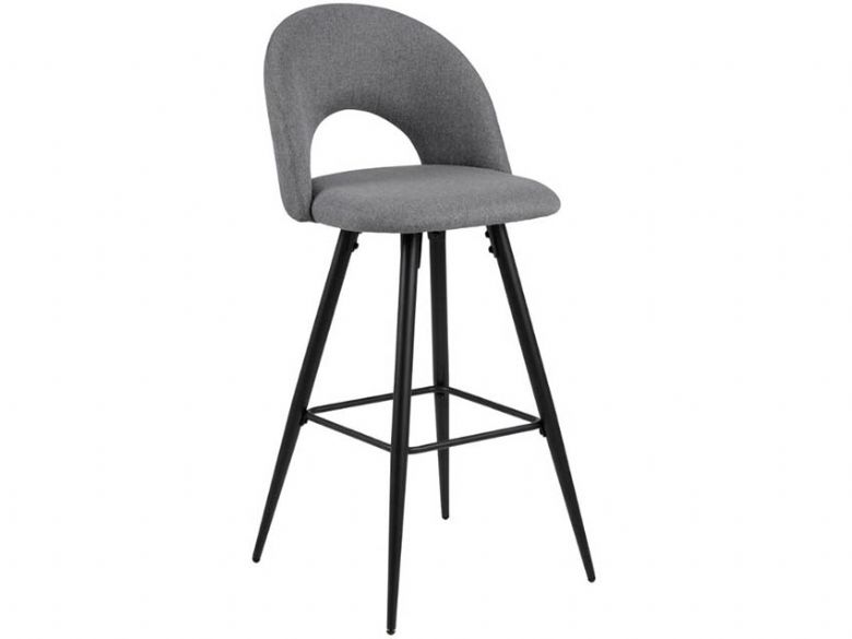 Skyla grey fabric bar stool